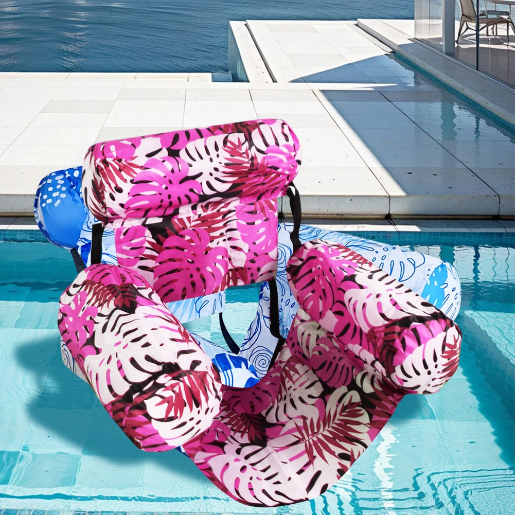 Inflatable Pool Float Floating Lounger Chair Leakproof Pool Lounge Float with Arm & Backrest Water Hammock for Pool Lake Beach