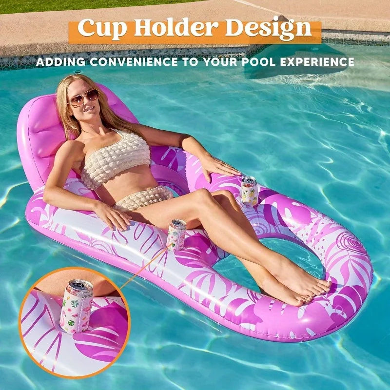 JOYFY Inflatable Adult Pool Floats Lounger Pool Float Lounge Raft Floaties Water Recliner Chair for Summer Water Party