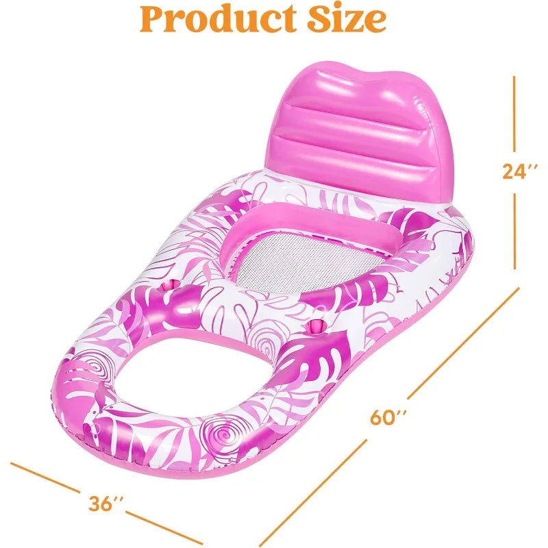 JOYFY Inflatable Adult Pool Floats Lounger Pool Float Lounge Raft Floaties Water Recliner Chair for Summer Water Party